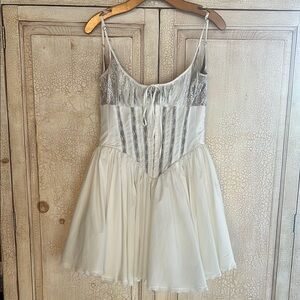 House of CB Silver and White Mini Dress